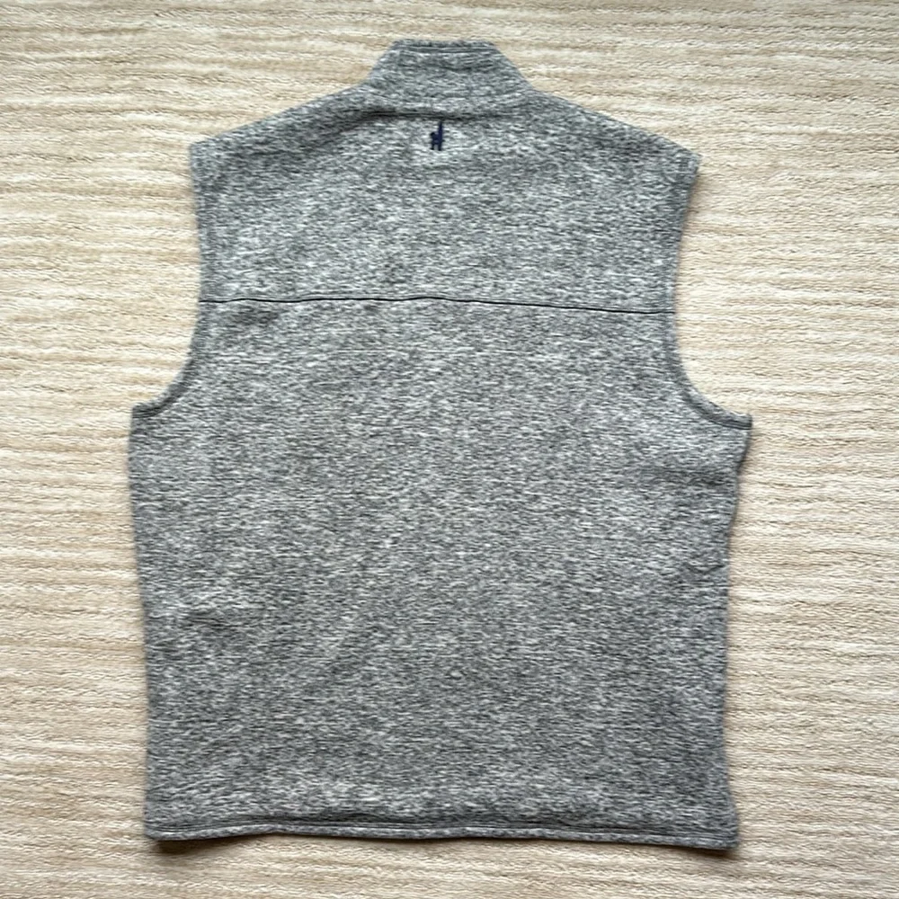 EUC Johnnie-O Wes Full Zip Fleece Vest Light Gray Size XL